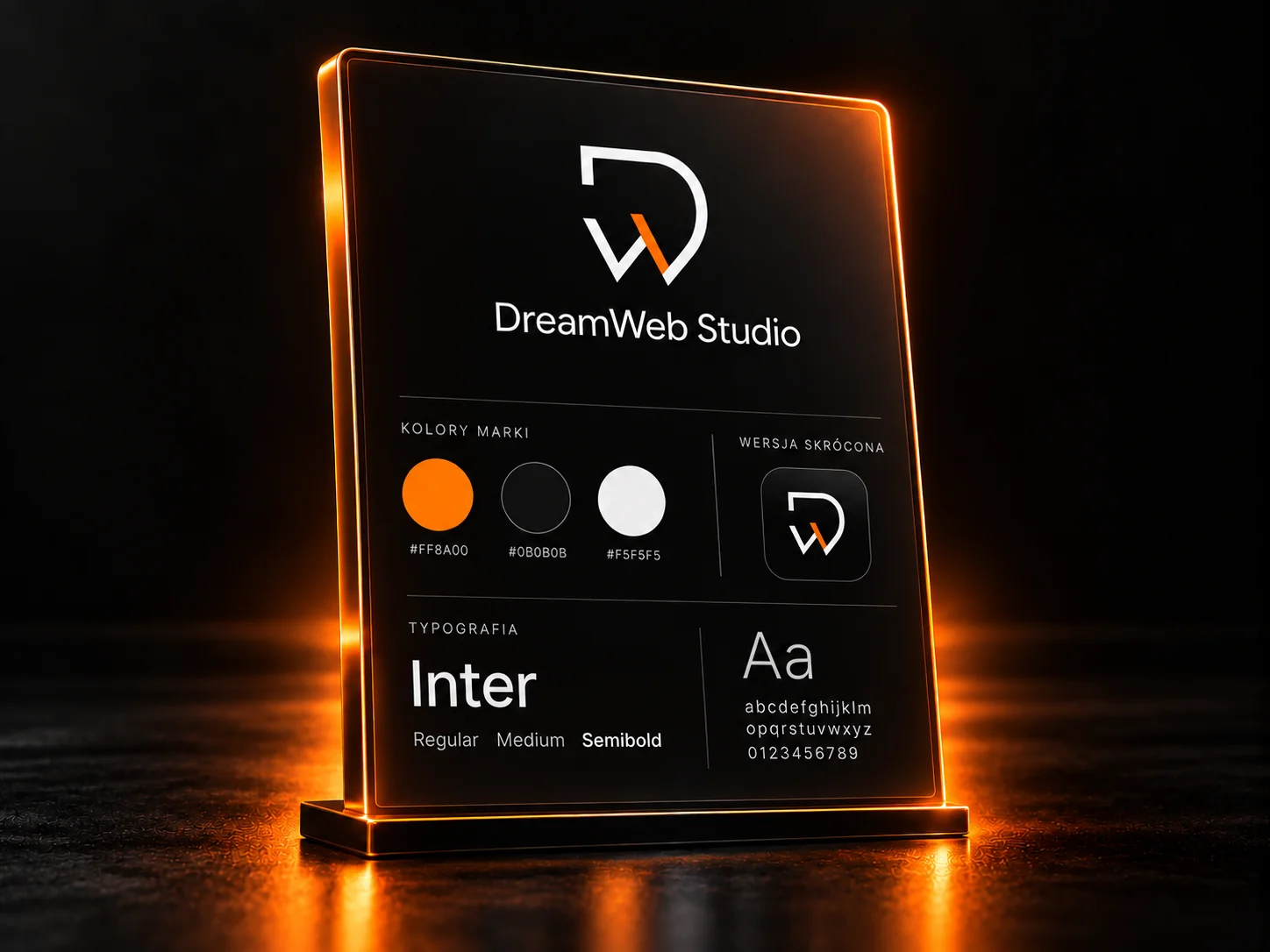 Przykładowa prezentacja identyfikacji wizualnej DreamWeb Studio