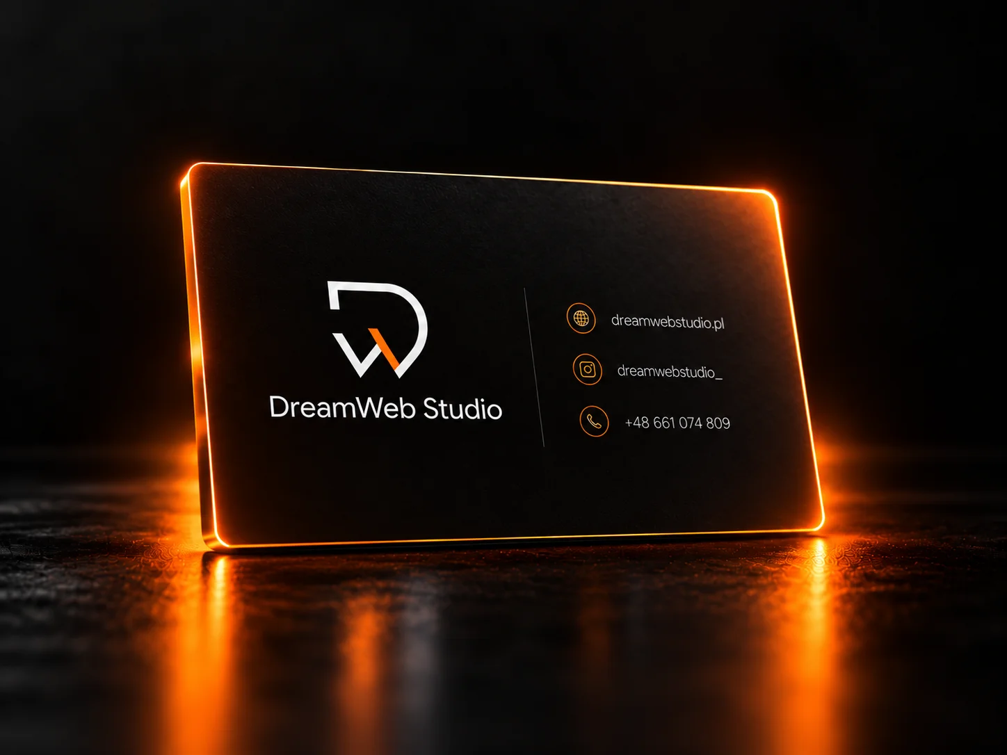 Przykładowa minimalistyczna wizytówka DreamWeb Studio