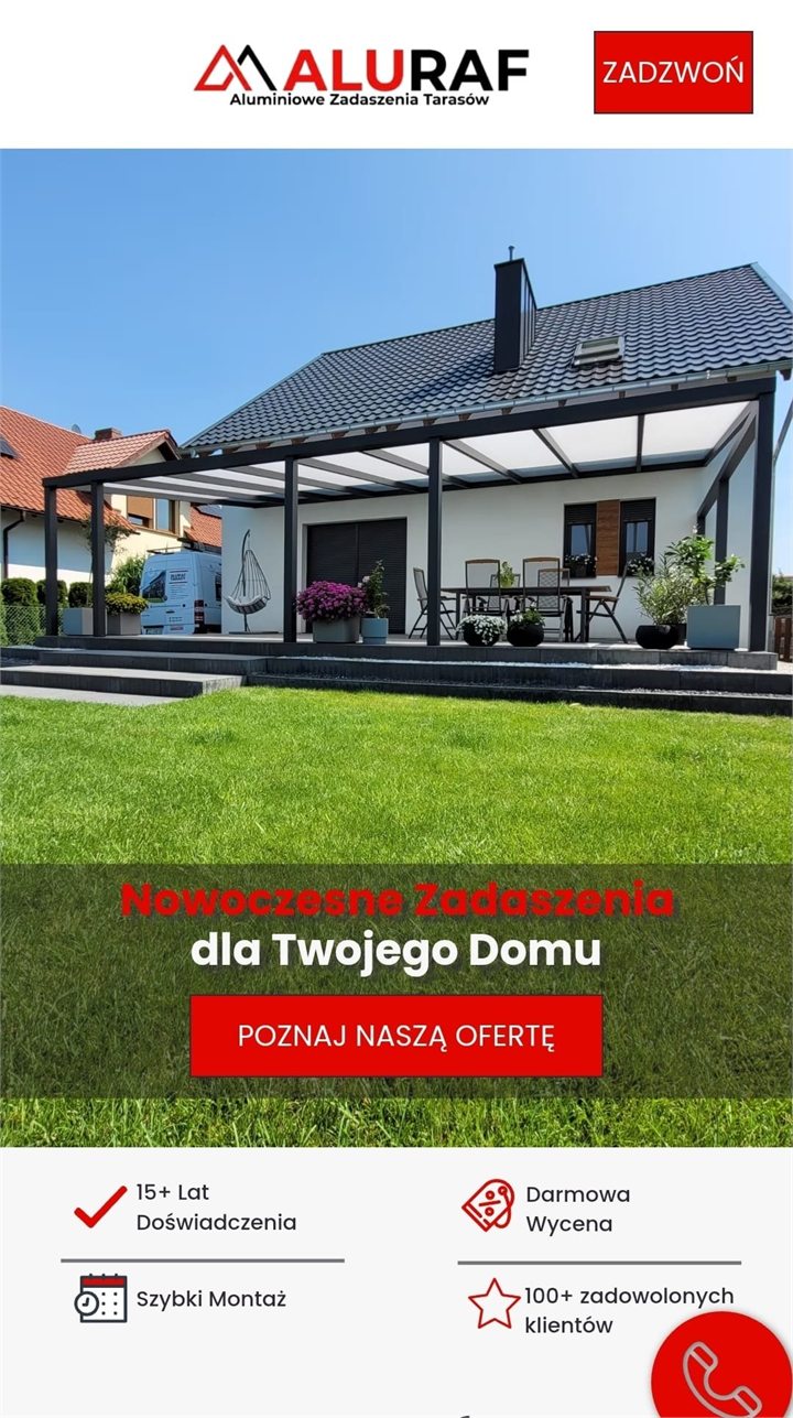 Mobilny widok realizacji Aluraf-Tarasy